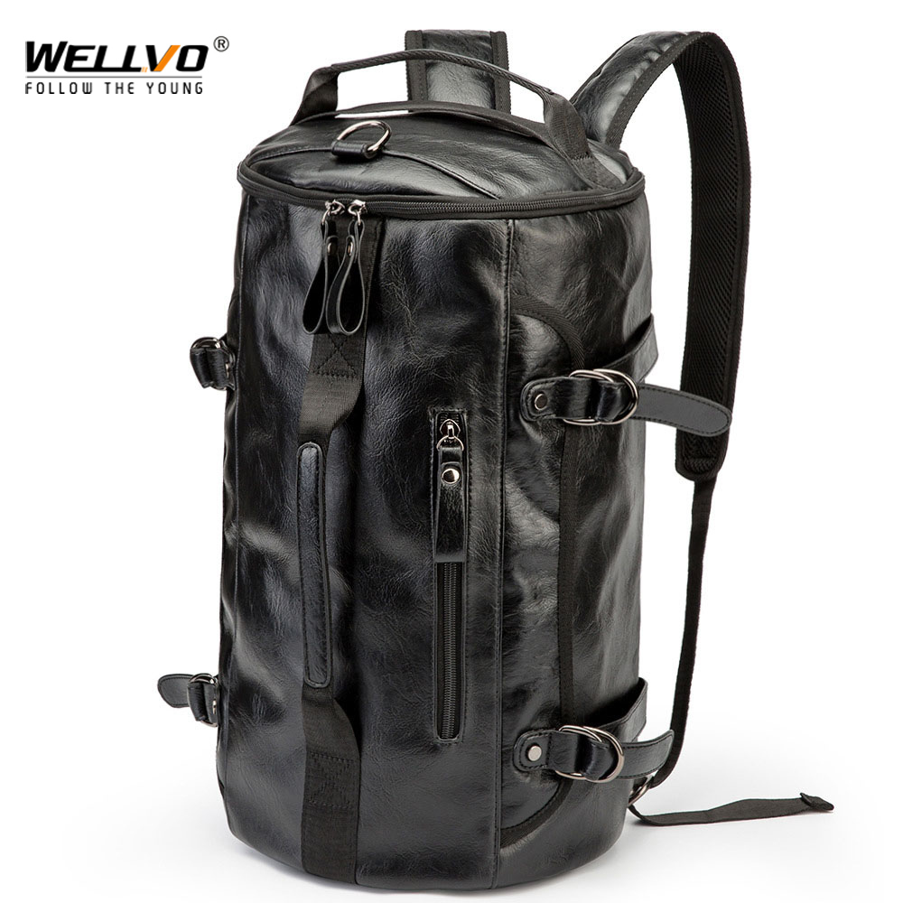 Luggage Strap Belt - Männer Leder Eimer Rucksack Multifunktionale Reisetasche