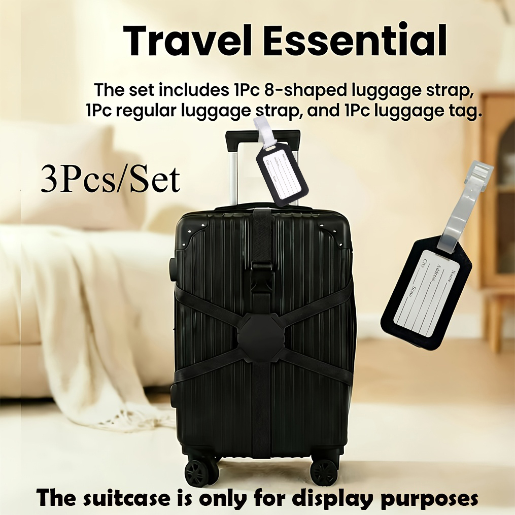 Travel Accessories Designer - 3-teiliges Set (2 Gepäckgurte und 1