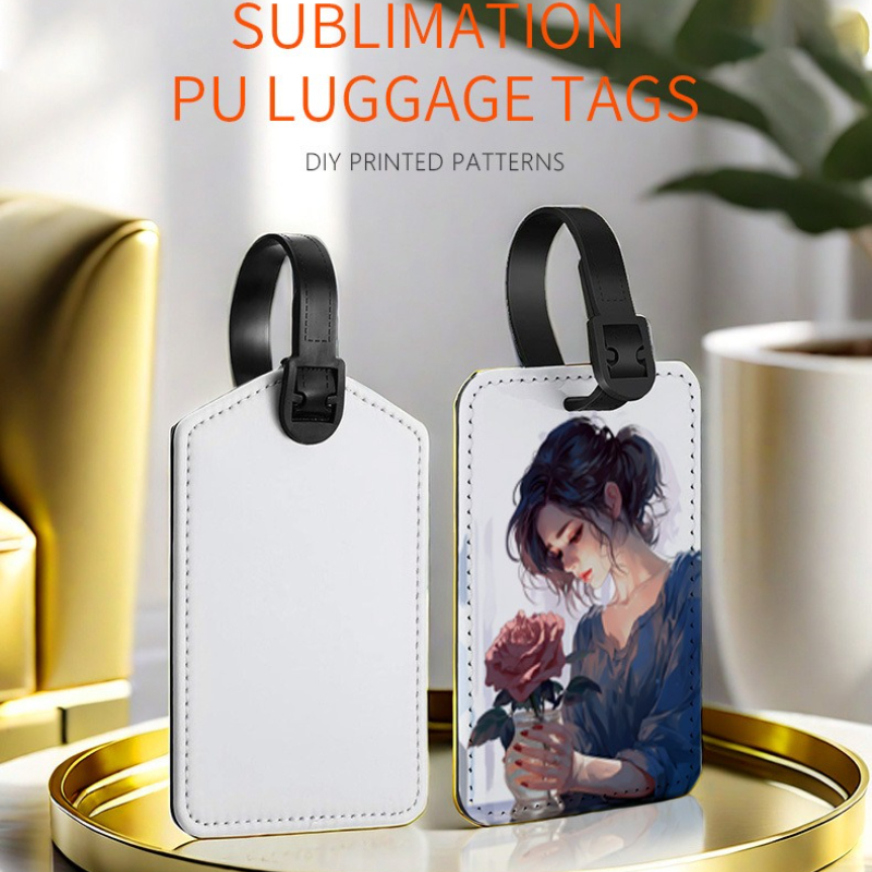 Luggage Tag Leather - Gepäckanhänger aus PU-Leder mit individuellem Bild,