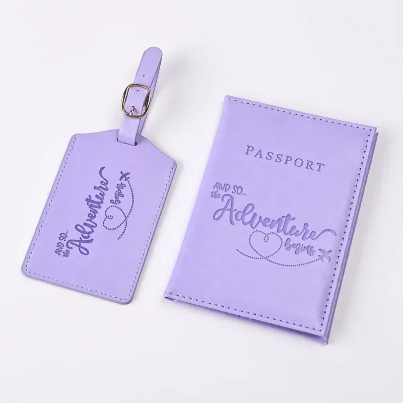 Travel Accessories Gift Set - Neue lila PU-Leder Reisepass Ticket Clip