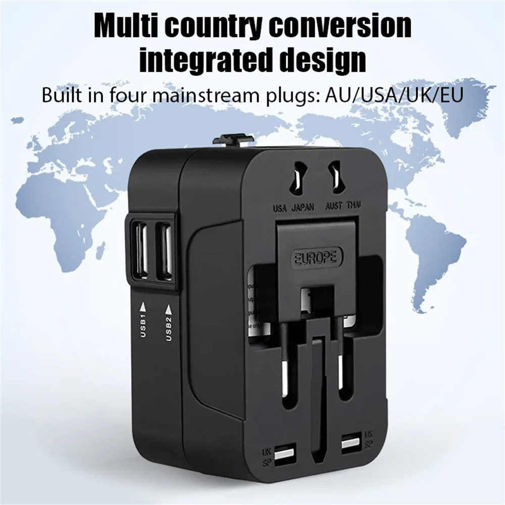 Travel Accessories Uk - Universeller internationaler Reiseadapter mit 2 USB-Anschlüssen