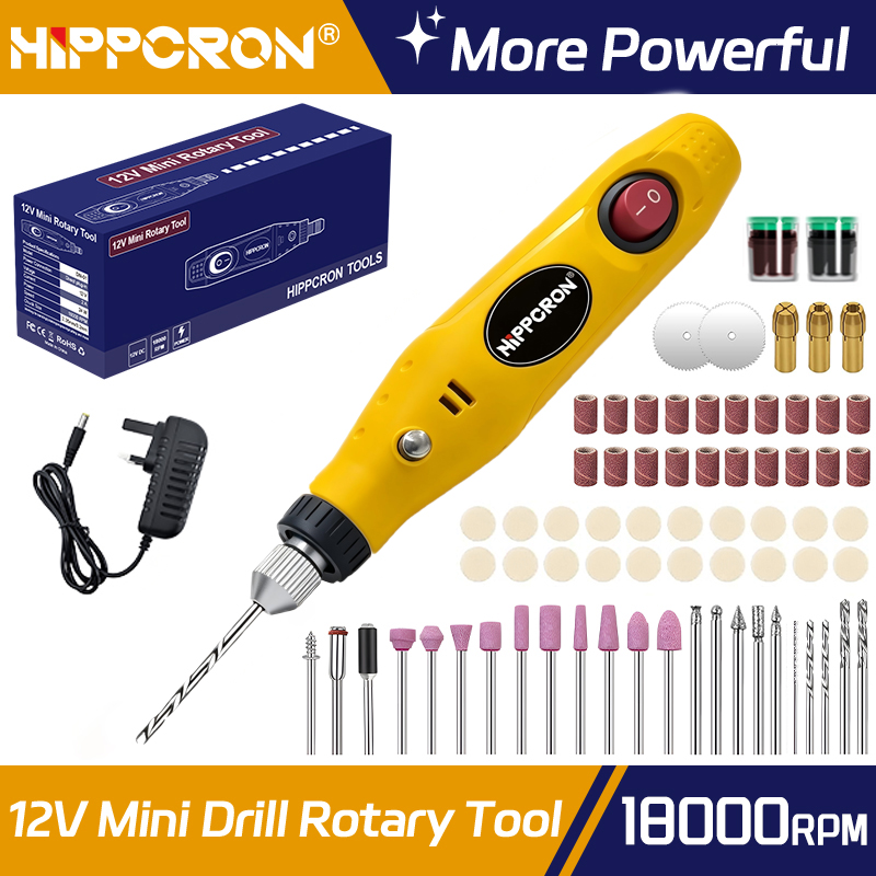 Travel Accessories Uk - Hippcron Mini-Handbohrmaschine mit UK-Stecker, zum Schleifen,